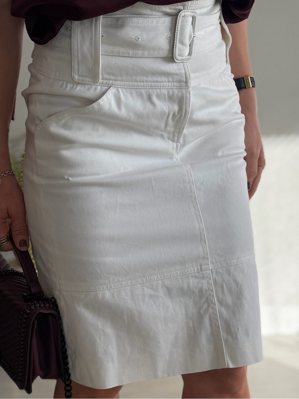 Burberry London White Belted Skirt – US 4 / UK 6 – Excellent Condition
